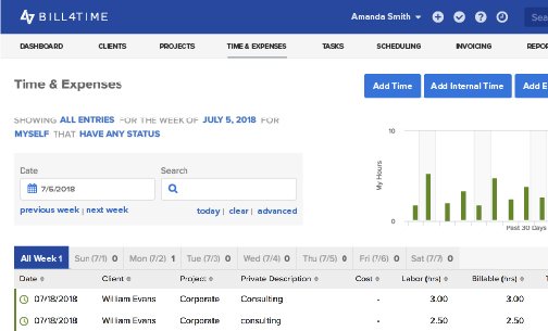 Bill4time expense and time tracking