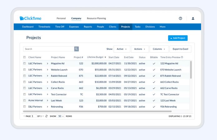 Manage Projects with ClickTime