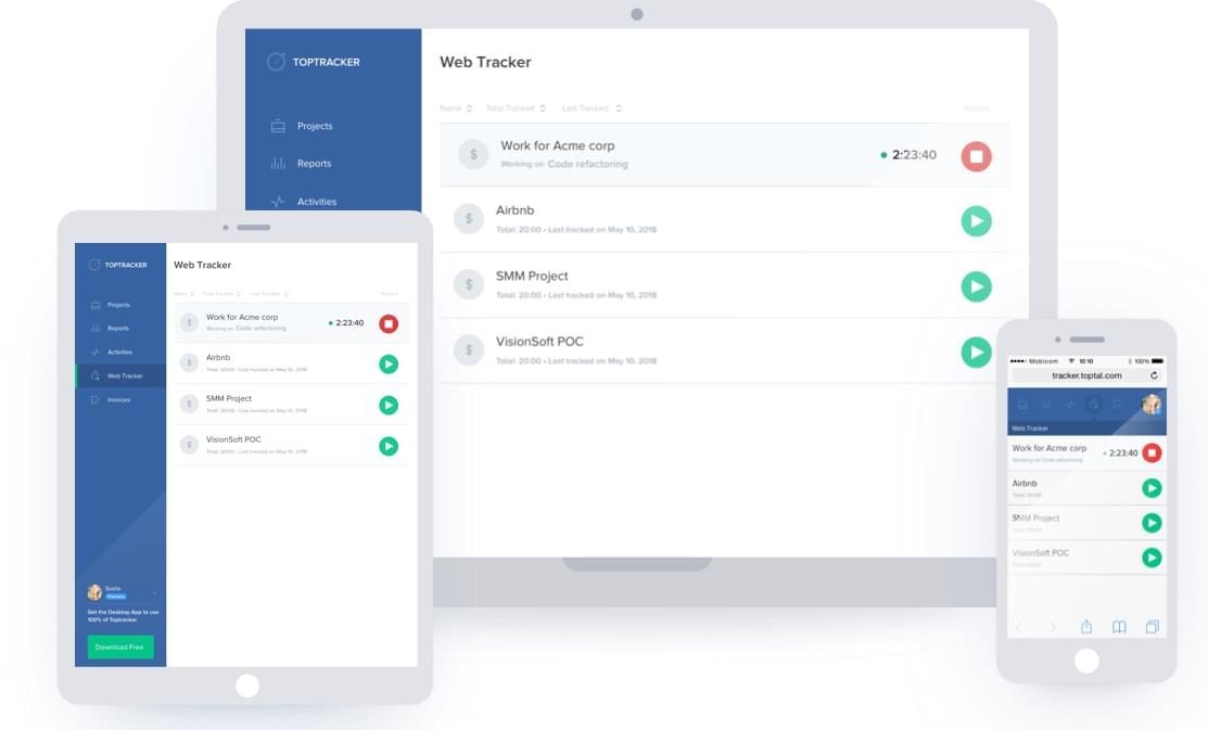 TopTracker client hours tracker 