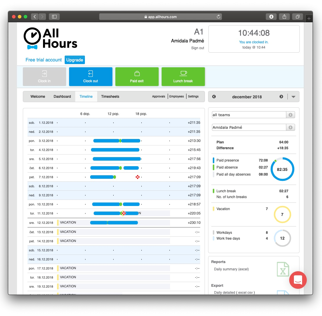 AllHours timesheet tracking software