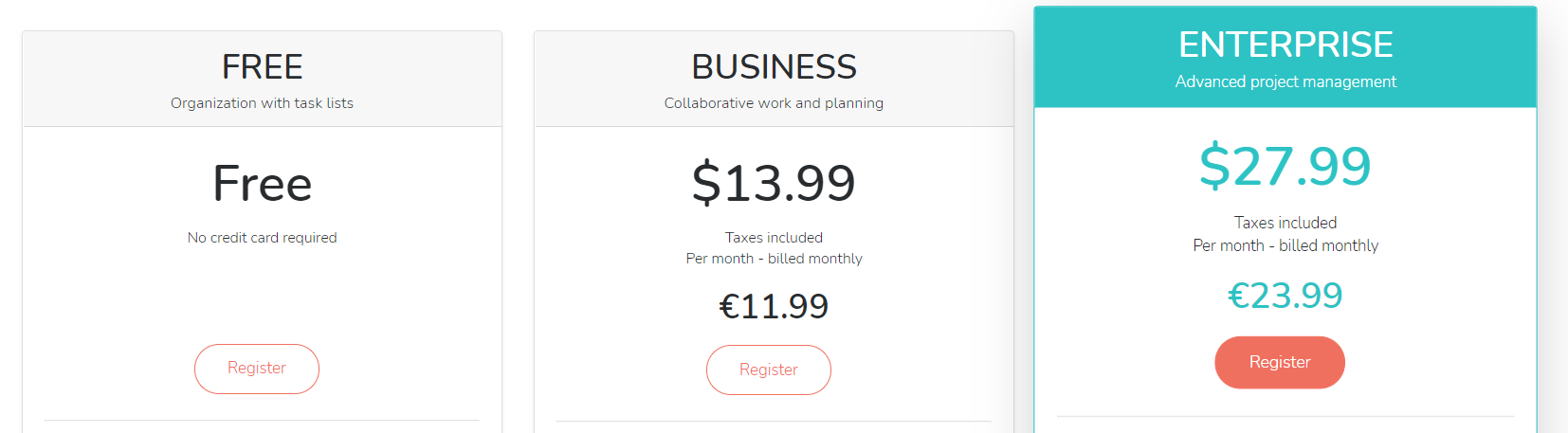 Beebusy pricing plan