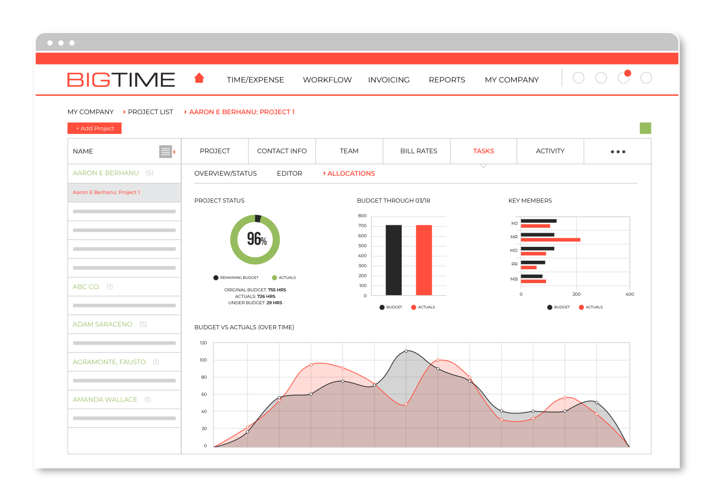 BigTime time billing software for for engineers