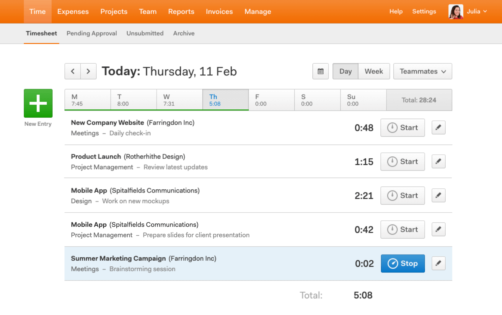 Harvest combine time tracking and costs tracking in one