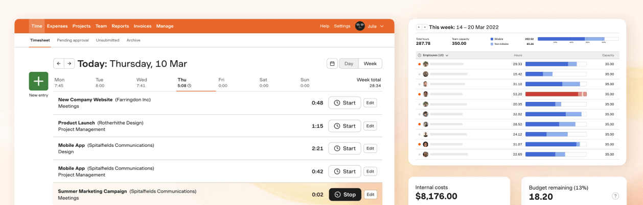 Harvest time tracking