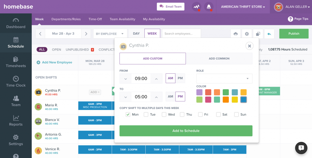 Homebase time clock apps