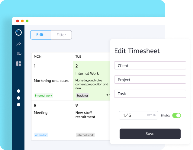 Eliminate the need for time analysis through spreadsheets