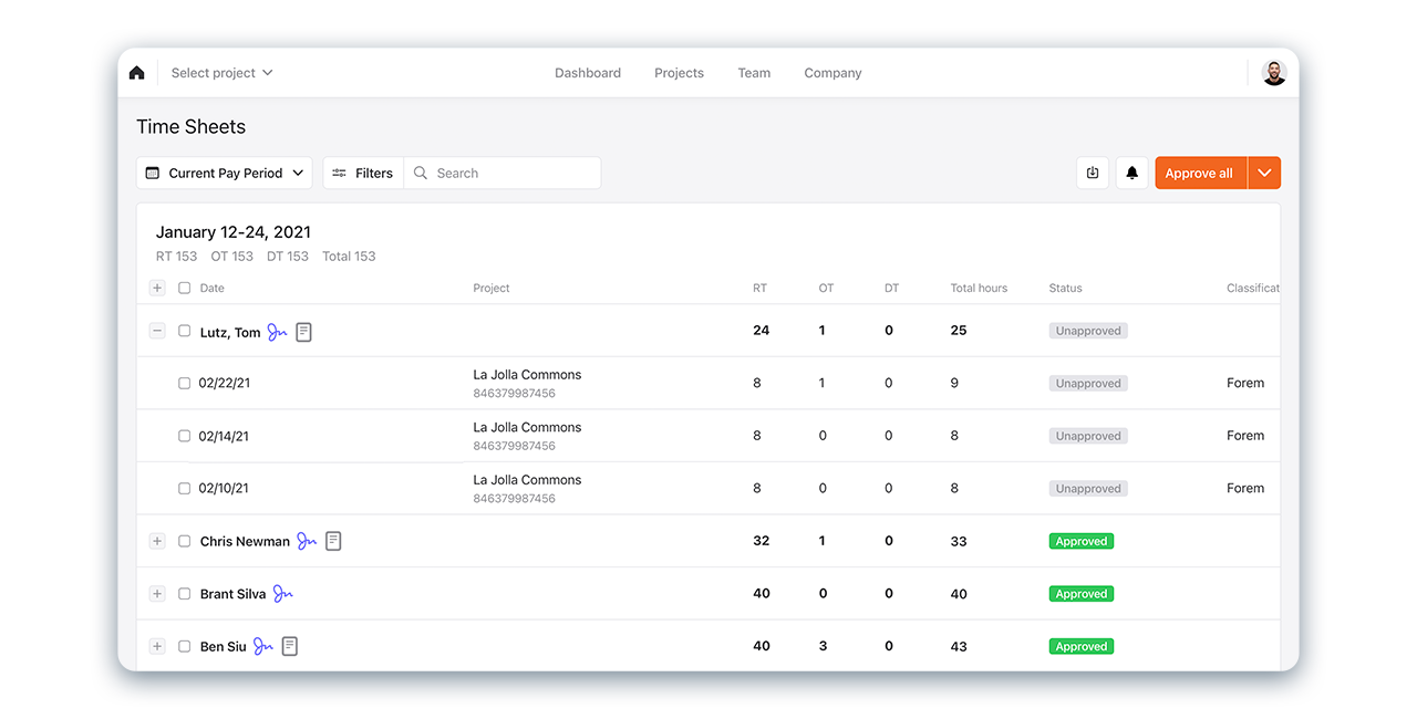 raken-timesheet app for construction