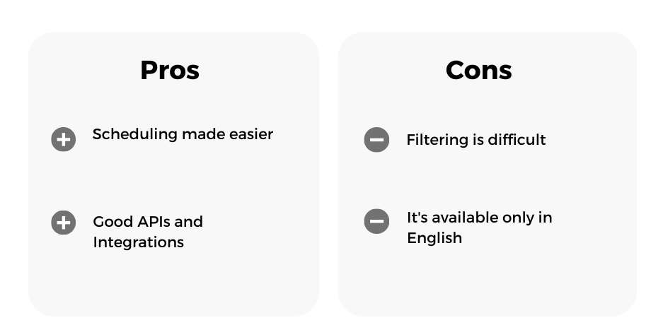 Pros and cons of scoro