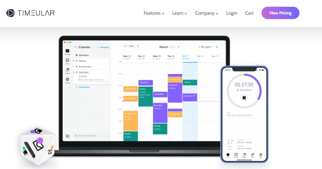 Timeular productivity tracker 