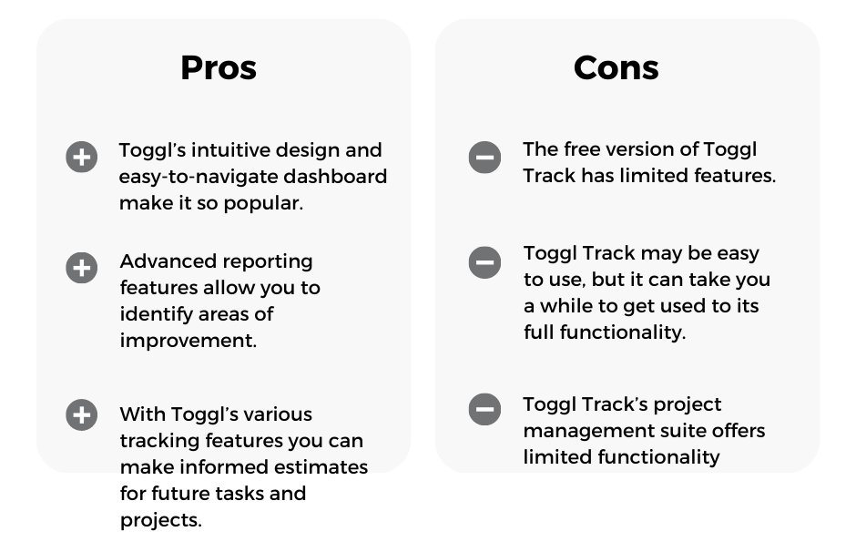 Toggl track pros and cons